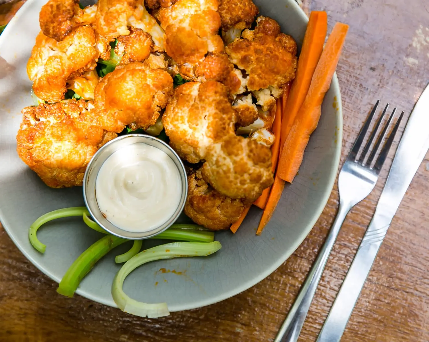 a plate of fried cauliflower
