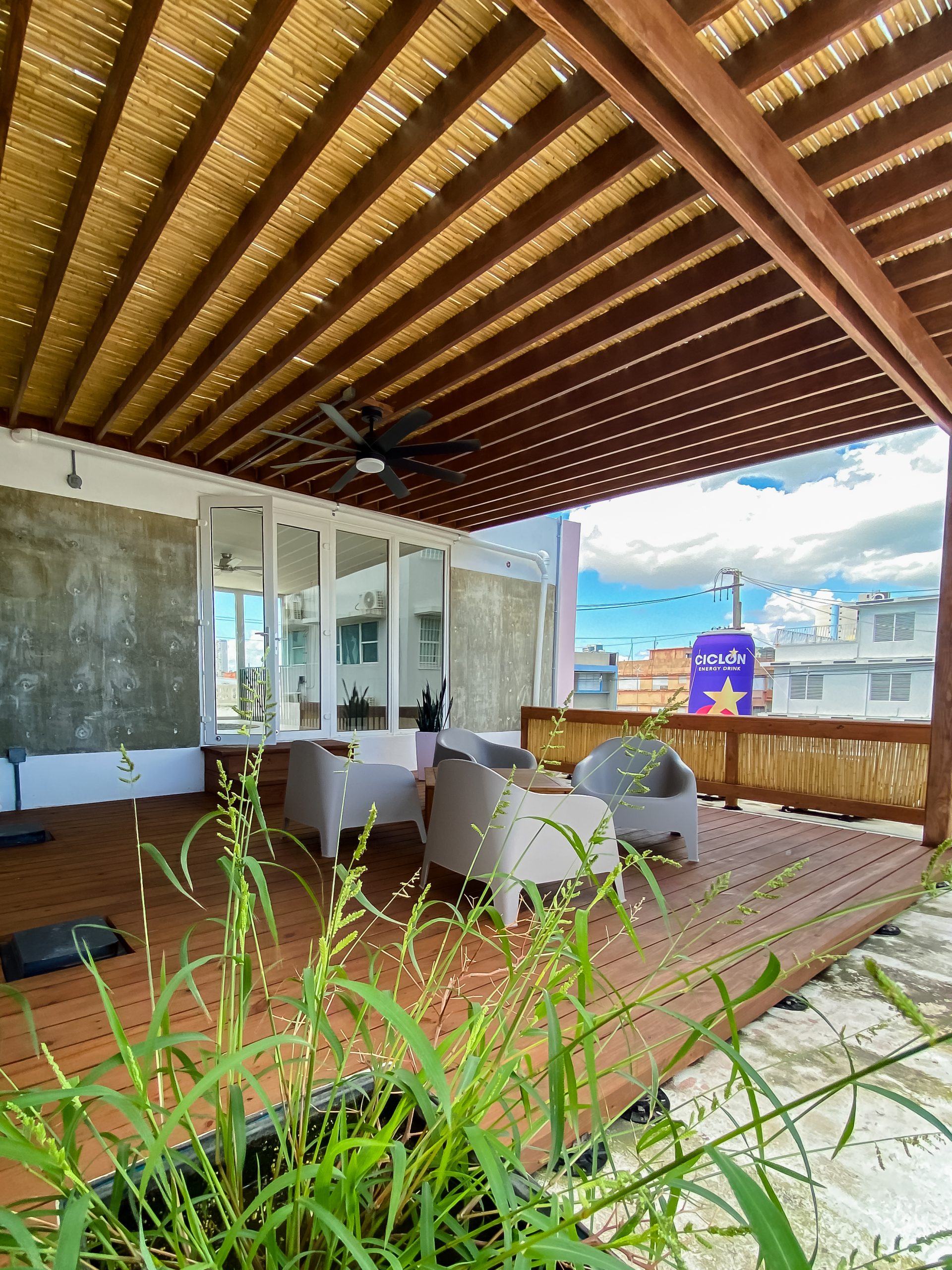 a view of the lagoon from the side of the pool